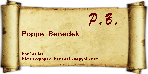 Poppe Benedek névjegykártya