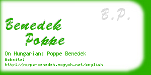 benedek poppe business card